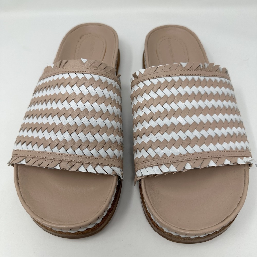 Sigerson Morrison Shoes Womens Size 9 Woven Slide Sandals Leather Flats Fringe‎